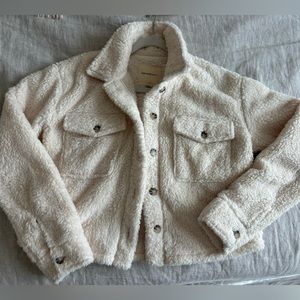 Thread & Supply crop fleece shirt jacket